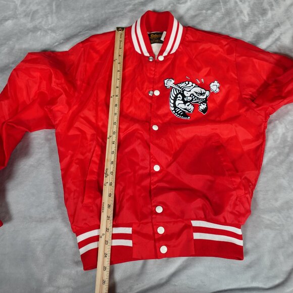 Vintage Swingster Rampaging Trilobites Bomber Jacket Mens S Dinosaurs TV Show - Picture 12 of 13